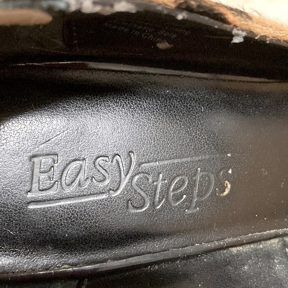 EASY STEPS leopard print cow hide wedge Heels slip-on pumps - Picture 9 of 12